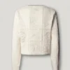 Jersey de punto calado con cuello redondo