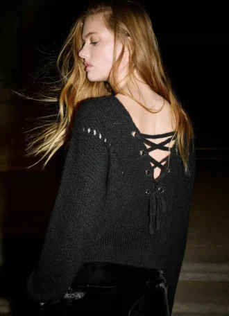 Jersey de punto con cuello en V