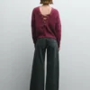 Jersey de punto con cuello en V