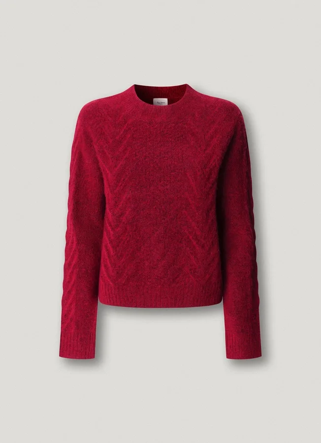 Jersey de punto con cuello redondo Jersey de punto con cuello redondo