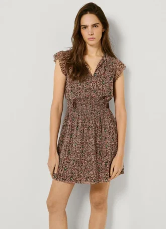 Minivestido con estampado de fantasía