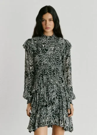 Minivestido con estampado de fantasía