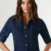Mono largo de denim de corte recto Mono largo de denim de corte recto