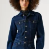 Mono largo de denim de corte recto