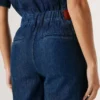 Mono largo de denim de corte recto Mono largo de denim de corte recto