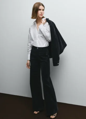 Pantalones anchos de terciopelo