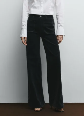 Pantalones anchos de terciopelo