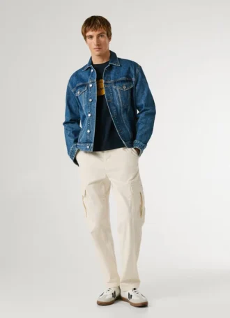 Pantalones cargo de sarga de corte regular