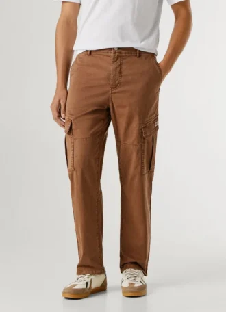 Pantalones cargo de sarga de corte regular