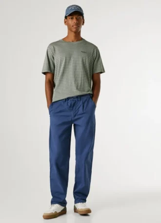 Pantalones chinos de popelín de corte holgado