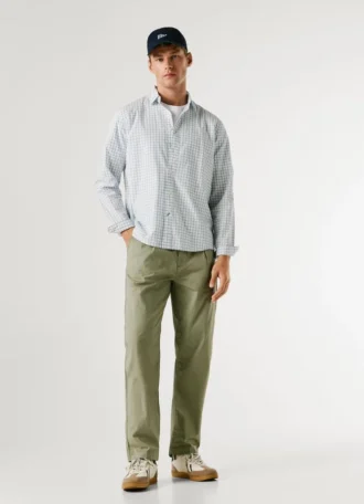 Pantalones chinos de popelín de corte holgado