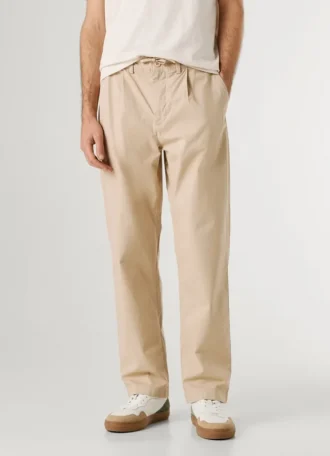 Pantalones chinos de popelín de corte holgado