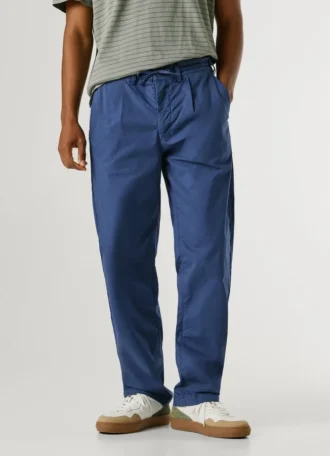 Pantalones chinos de popelín de corte holgado