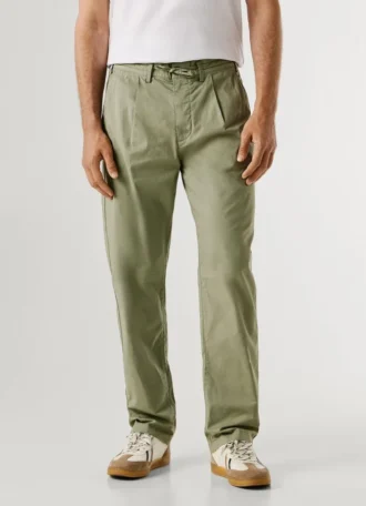 Pantalones chinos de popelín de corte holgado