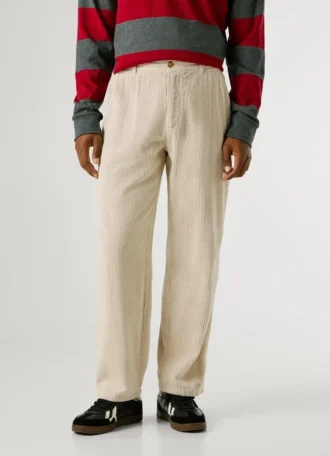 Pantalones chinos de popelín de corte holgado