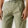 Pantalones chinos de popelín de corte holgado Pantalones chinos de popelín de corte holgado