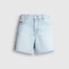 Pantalones cortos de denim rígido con corte en A