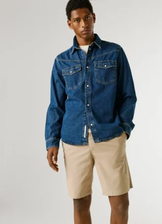 Pantalones cortos de popelín de corte holgado