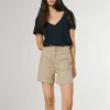 Pantalones cortos de sarga con cintura tipo paperbag