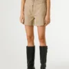 Pantalones cortos de sarga con cintura tipo paperbag