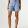 Pantalones cortos de sarga con cintura tipo paperbag