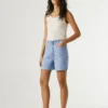 Pantalones cortos de sarga con cintura tipo paperbag