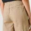 Pantalones cortos de sarga con cintura tipo paperbag