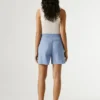 Pantalones cortos de sarga con cintura tipo paperbag