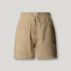 Pantalones cortos de sarga con cintura tipo paperbag