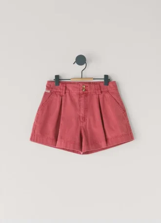 Pantalones cortos de sarga teñidos en prenda