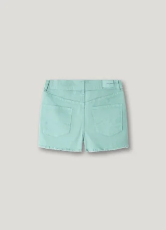 Pantalones cortos de sarga teñidos en prenda
