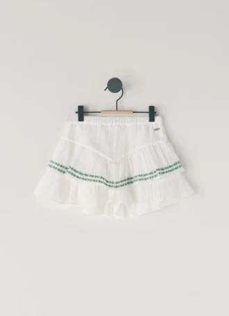 Pantalones cortos fluidos con detalles bordados