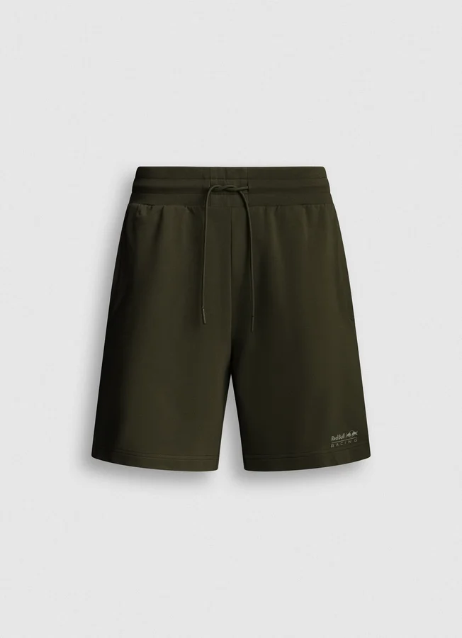 Pantalones cortos tipo bermuda de felpa de corte ajustado Pantalones cortos tipo bermuda de felpa de corte ajustado