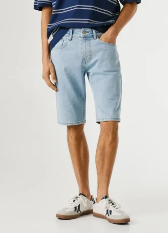 Pantalones cortos vaqueros de corte recto