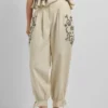 Pantalones de lino de pierna ancha