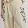 Pantalones de lino de pierna ancha