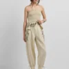 Pantalones de lino de pierna ancha