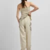 Pantalones de lino de pierna ancha