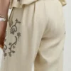 Pantalones de lino de pierna ancha