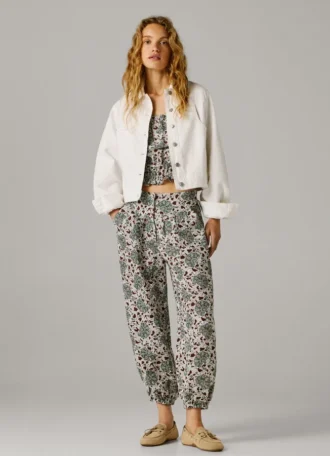 Pantalones de pierna ancha con estampado floral