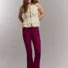 Pantalones elásticos de corte acampanado
