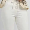 Pantalones elásticos de corte acampanado