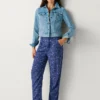 Pantalones rectos con estampado de cachemira Pantalones rectos con estampado de cachemira