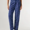Pantalones rectos con estampado de cachemira Pantalones rectos con estampado de cachemira