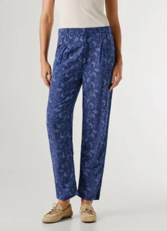 Pantalones rectos con estampado de cachemira