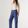 Pantalones rectos con estampado de cachemira Pantalones rectos con estampado de cachemira