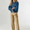 Pantalones rectos de talle medio