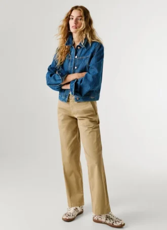 Pantalones rectos de talle medio