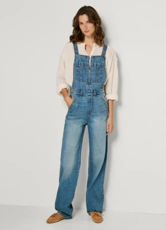 Peto largo de denim de corte regular