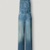 Peto largo de denim de corte regular Peto largo de denim de corte regular